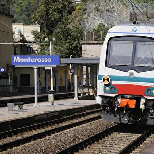 Italy, Liguria, Cinque Terre, train service at Monterosso