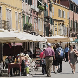 Italy, Veneto, Venice, cafes & street scene on Via Garibaldi