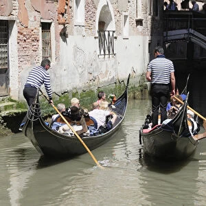 Italy, Veneto, Venice, gondolas & canals around San Marco