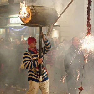 A participant in the annual bonfire night parade held in Lewes
