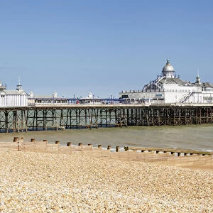 The pier and beach, Eastbourne, East Sussex, England