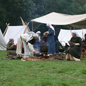 At the Saxon encampment of the reenactment of the 1066 Battle of Hastings