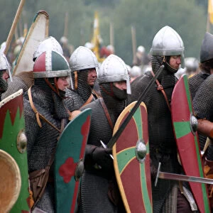 Saxon swords men at the reenactment of the 1066 Battle of Hastings