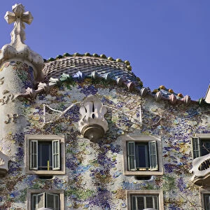 Spain, Catalunya, Barcelona, Casa Batllo by Antoni Gaudi