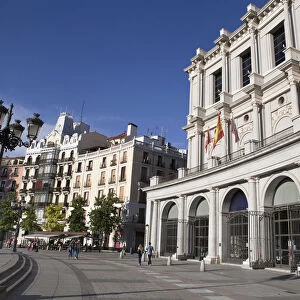 Spain, Madrid, The rear of the Teatro Real Opera House in the Plaza de Oriente