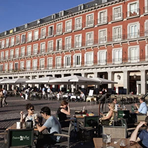 Spain, Madrid, Restaurants in the Plaza Mayor