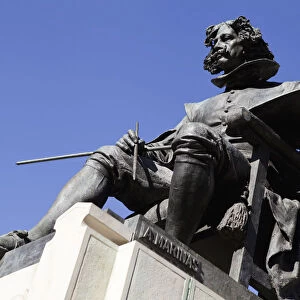 Spain, Madrid, Statue of Valazquez outside the Prado Museum