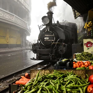 A Darjeeling Himalayan Railway steam train, which runs on a 2 foot gauge railway