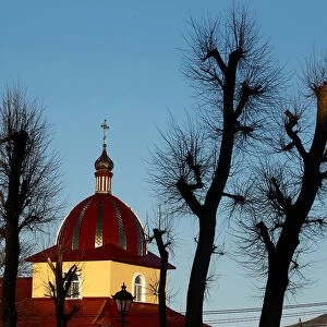 Orthodox church in seen in the town of Mstislavl