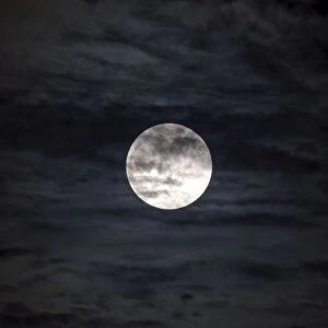 A supermoon, the last of this years supermoons, is pictured in the sky in Managua