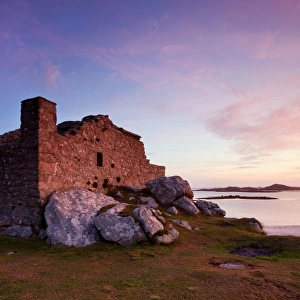 16th century fort built to defend harbour at sunrise, The Blockhouse, Block Point, between Green Porth and Cooks Porth