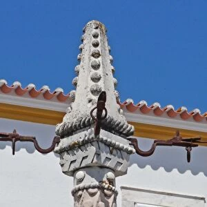 Pillary in small town square, used in early times to hang people up for punishment, Elvas, Portalegre District