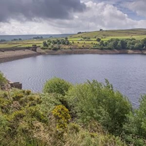 View of manmade reservoir, Digley Reservoir, Holmfirth, West Yorkshire, England, August