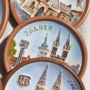 Croatia-Zagreb. Dolac Market: Zagreb Souvenir Plates