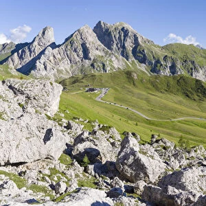 Dolomites at Passo Giau. View towards Monte Cernera and Monte Mondeval