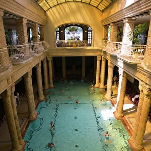 HUNGARY-Budapest: Gellert Baths- Interior Pool