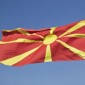 MACEDONIA, Ohrid. Macedonian Flag