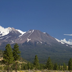 Mount Shasta north facing side located in Siskiyou County, California, USA
