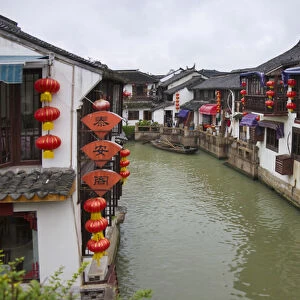 Traditional houses on the Grand Canal, Zhujiajiao, near Shanghai, China