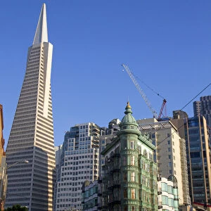 The Transamerica Pyramid skyscraper in San Francisco, California, USA