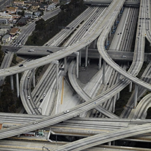 USA, California, Los Angeles, Judge Harry Pregerson Interchange, junction of I-105 and I-110