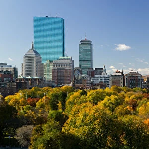 USA-Massachusetts-Boston: Office Buildings of the Back Bay and Boston Common / Autumn