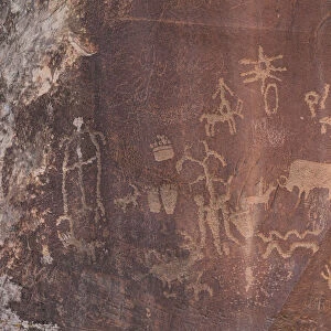 USA, Utah, Petroglyphs of Newspaper Rock Historic National Monument near Canyonlands