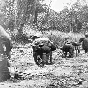 American soldiers during a mop-up operation on Papua New Guinea, March 1943