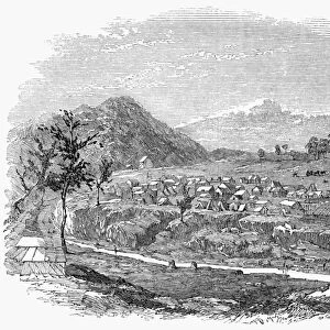 AUSTRALIAN GOLD RUSH, 1853. Gold mining town of Sofala, along the Turon River in New South Wales