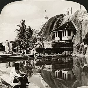 CEYLON: ISURUMUNIYA, 1907. Isurumuniya, an ancient rock temple in the heart of Ceylon