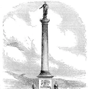 CHARLESTON: MONUMENT, 1857. The John C. Calhoun monument in Marion Square, Charleson, South Carolina. The cornerstone was laid in 1858, after the publication, 1857, of this wood engraving, and not completed until 1896