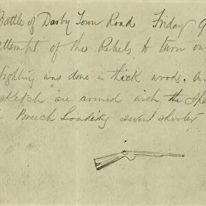 CIVIL WAR: RIFLE, 1864. Verso of a drawing by William Waud, 9 October 1864, with