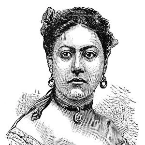 EMMA (1836-1885). Queen of the Hawaiian Islands; consort of King Kamehameha IV. Wood engraving, American, 1873