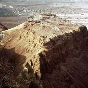 THE HOLY LAND: MASADA. Aerial view of the plateau