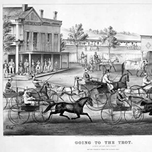HORSE RACING, c1869. Going to the Trot: A Good Day and Good Track