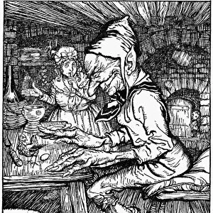 JACK AND THE BEANSTALK. Pen-and-ink drawing by Arthur Rackham (1867-1939) for the