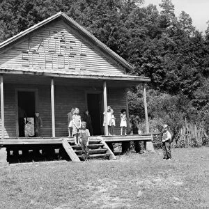 ONE-ROOM SCHOOL, 1940. One-room school house in Breathitt County, Kentucky, photographed