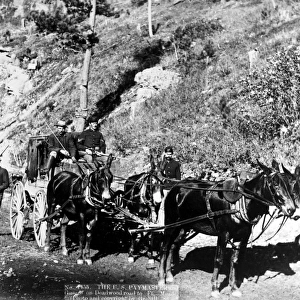PAYMASTER, SOUTH DAKOTA. The U. S. paymaster and guards on Deadwood Road to Fort Meade