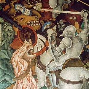 RIVERA: CUERNAVACA. Diego Rivera: The Taking of Cuernavaca. Detail of fresco in Cortez-Palace, Cuernevaca, Mexico