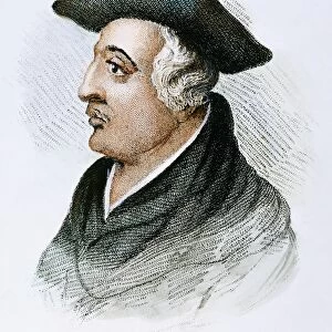 ROGER BACON (c1220-1292). English philosopher and scientist: colored engraving of uncertain date