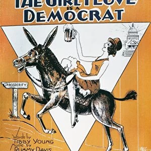 SHEET MUSIC COVER, c1932. The Girl I Love Is a Democrat. American sheet music cover, c1932