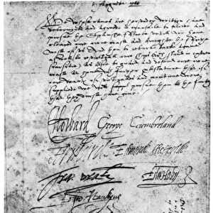 SPANISH ARMADA, 1588. Resolution of English commanders, after the defeat of the