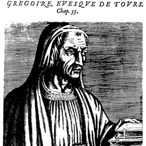 ST. GREGORY OF TOURS (c538-594). Frankish ecclesiastic and historian. Copper engraving from Andre Thevets Les Vrais Pourtraits et Vies des Hommes Illustres, published at Paris in 1584