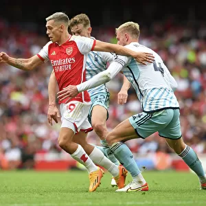 Arsenal vs. Nottingham Forest: Trossard Tangles with Worrall in 2023-24 Premier League Clash