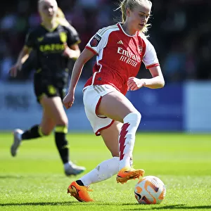 Arsenal Women vs. Aston Villa: FA Women's Super League Showdown at Meadow Park (2022-23) - Kathrine Kuhl in Action