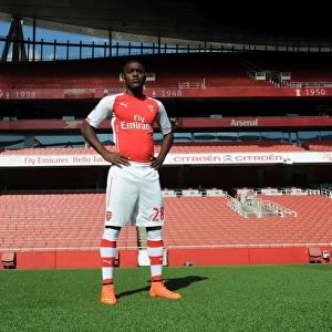 Joel Campbell (Arsenal). Arsenal 1st Team Photocall. Emirates Stadium, 7 / 8 / 14. Credit