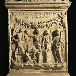 Altar with relief portraying sacrifice to Goddess Fortune