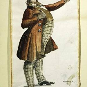 Caricature of Beppe or Giuseppe Dolfi (Florence, 1818-1869), Italian baker and patriot, by Angiolo Tricca
