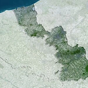 Departement of Nord, France, True Colour Satellite Image