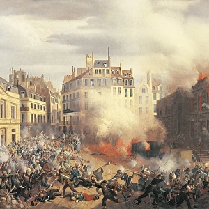 France, Paris, Burning of the Chateau d Eau at Palais-Royal of Paris on February 24th, 1848